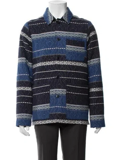 Pre-owned Le Mont Saint Michel Patterned Jacket In Blue