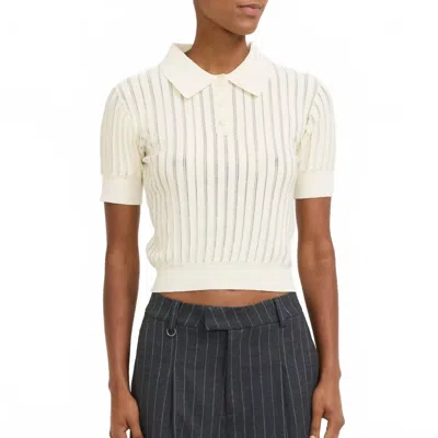 Le Mont Saint Michel Sally Sweater Polo In Sheer Parts Off White