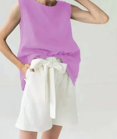 Le Muse Women's Linen Tank Top In Pink