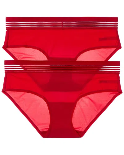 Le Mystere 2pk Second Skin Hipster In Red