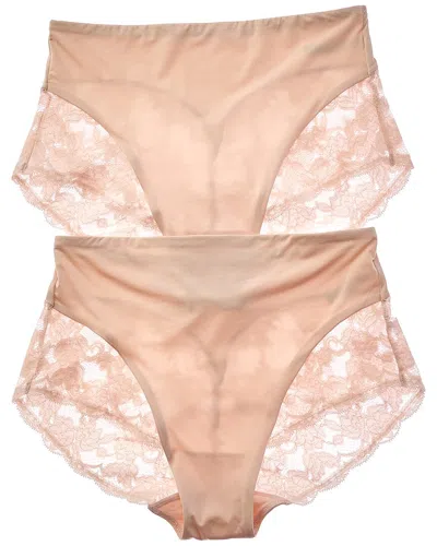 Le Mystere 2pk Softluxe Lace Smoothing Brief In Pink