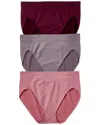 Le Mystere 3pk Seamless Comfort Hipster In Purple