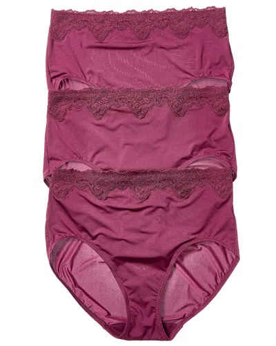 Le Mystere 3pk Lace Allure Micro Brief In Pink