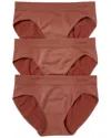 Le Mystere 3pk Seamless Comfort Bikini In Brown