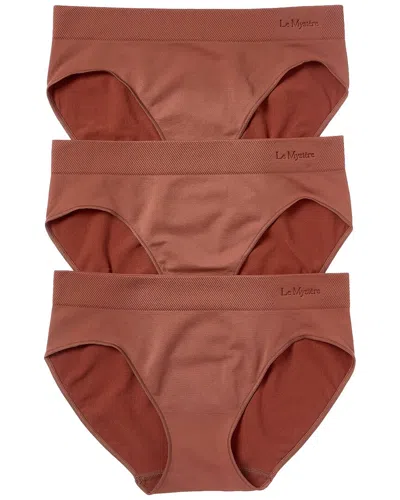 Le Mystere 3pk Seamless Comfort Bikini In Brown