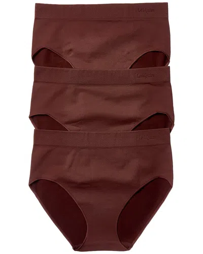 Le Mystere 3pk Seamless Comfort Brief In Burgundy