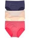 Le Mystere 3pk Seamless Comfort Brief In Multi