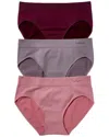 Le Mystere 3pk Seamless Comfort Hipster In Purple