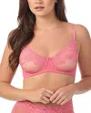 Le Mystere Lace Allure Unlined Underwire Demi Bra In Burgundy