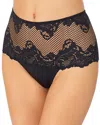 Le Mystere Lace Allure High-waist Thong In Black