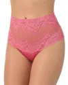 Le Mystere Lace Allure High Waist Thong In Blossom