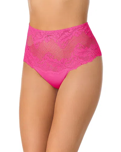 Le Mystere Lace Allure High Waist Thong In Pink