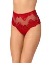 Le Mystere Lace Allure High Waist Thong In Red