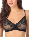Le Mystere Lace Allure Unlined Underwire Demi Bra In Black