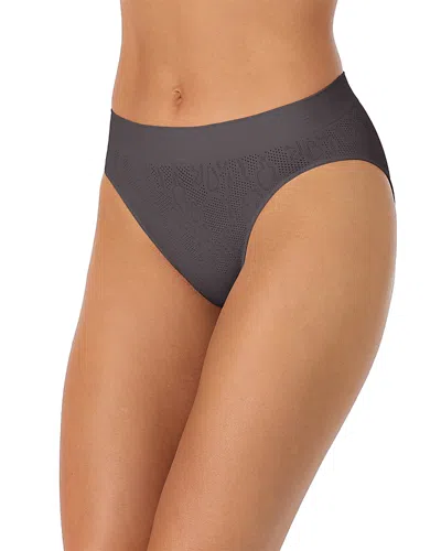 Le Mystere Lace Knit Seamless Bikini In Gray