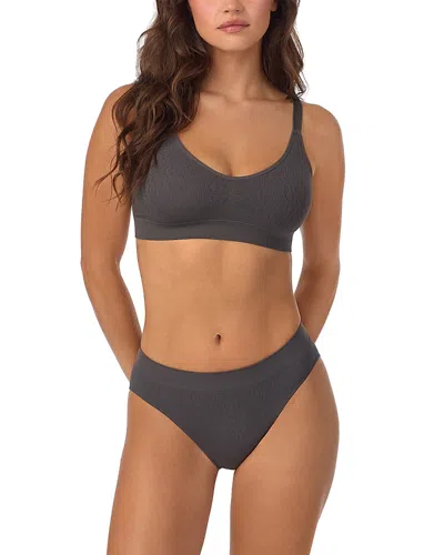 Le Mystere Lace Knit Seamless Wireless Bralette In Gray