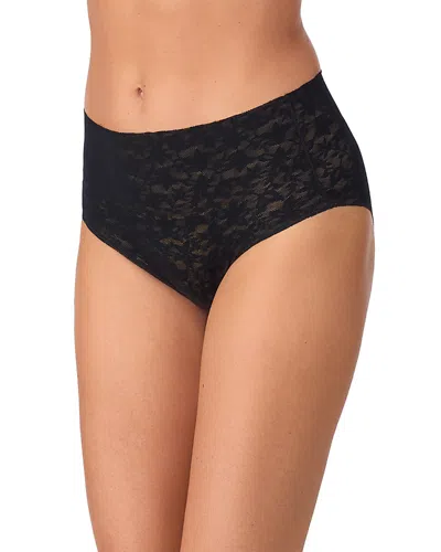 Le Mystere Lace Tech Free Cut Nylon Stretch Blend Bikini In Black
