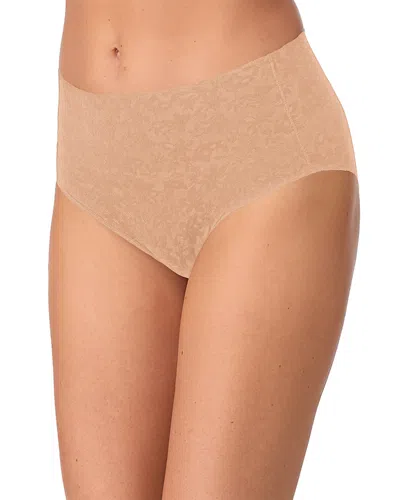 Le Mystere Lace Tech Free Cut Nylon Stretch Blend Bikini In Ivory Print