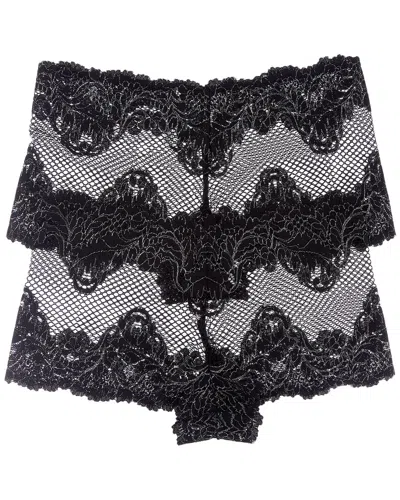 Le Mystere Set Of 2 Lace Allure Boyshort In Black