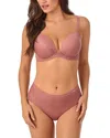 Le Mystere Le Mystère Shimmer Mesh Underwire Plunge Bra In Shimmer Blush