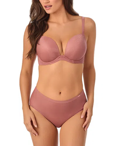 Le Mystere Le Mystère Shimmer Mesh Underwire Plunge Bra In Shimmer Blush