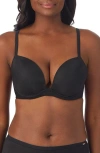 Le Mystere Le Mystère Shimmer Mesh Underwire Plunge Bra In Black