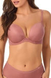 Le Mystere Le Mystère Shimmer Mesh Underwire Plunge Bra In Shimmer Blush
