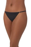 Le Mystere Shimmer Mesh Thong Panties In Black