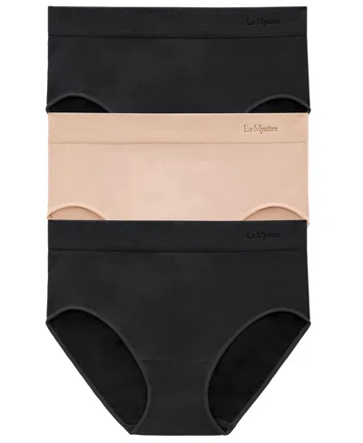 Le Mystere Women's Hi-rise Nylon Blend Full Briefs, 3-pack In Black