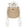 Le Nine Carol Crystal Cream Small Shoulder Bag