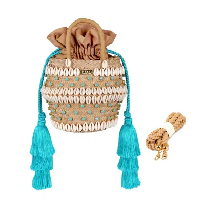 Le Nine Carol Ringshell Turquoise Small In Brown