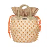 Le Nine Large Orange Beach Straw Bag In Orange