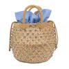Le Nine Straw Beach Bag With Crystals
