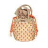Le Nine Straw Crossbody Bag In Orange