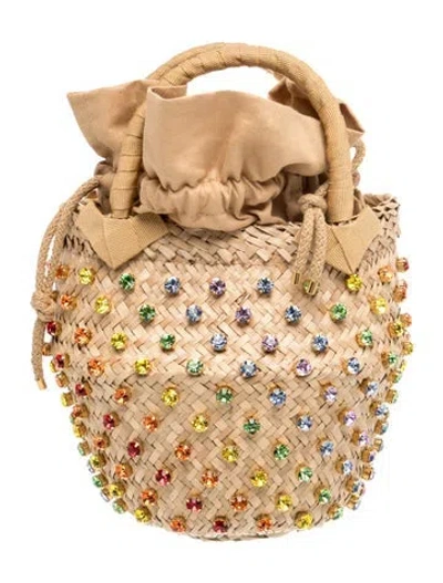 Pre-owned Le Nine Straw Top Handle Bag In Neutrals