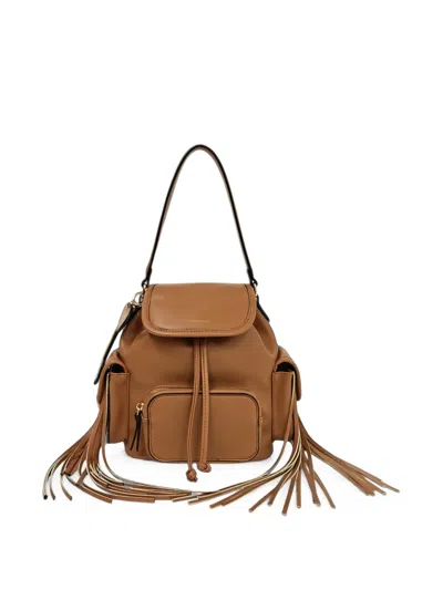 Le Pandorine Fringe-detail Backpack In Red