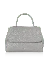 Le Parmentier Ladyfinger Top Handle Ladybag W/strap - Grey In Gray