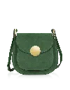 Le Parmentier Women's Agave Suede & Smooth Leather Shoulder Bag - Green In Green