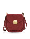Le Parmentier Women's Agave Suede & Smooth Leather Shoulder Bag - Red In Red