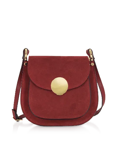 Le Parmentier Women's Agave Suede & Smooth Leather Shoulder Bag - Red