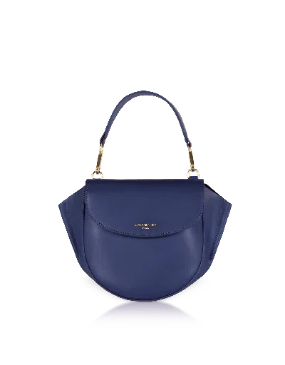 Le Parmentier Women's Astorya Leather Mini Bag W/shoulder Strap - Blue In Neutral