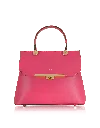 Le Parmentier Women's Atlanta Top Handle Satchel Bag W/shoulder Strap - Pink In Pink