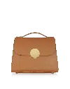 Le Parmentier Women's Bombo Top-handle Satchel Bag W/strap - Brown In Brown