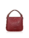 Le Parmentier Women's Duplo Small Hammered Leather Top Handle Bag - Red In Red