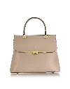 Le Parmentier Women's Neutrals Atlanta Top Handle Satchel Bag W/shoulder Strap - Neutral In Multi