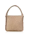 Le Parmentier Women's Neutrals Duplo Medium Hammered Leather Top Handle Bag - Neutral In Black