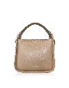 Le Parmentier Women's Neutrals Duplo Small Hammered Leather Top Handle Bag - Nude Color In Multi