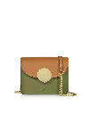 Le Parmentier Women's New Ondina Mini Color Block Shoulder Bag - Caramel & Military Green In Multi