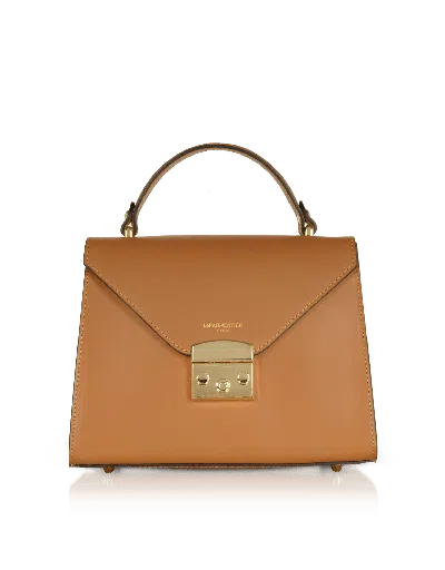 Le Parmentier Women's Peggy Leather Top Handle Satchel Bag - Cognac Brown