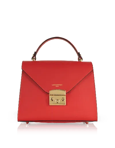 Le Parmentier Women's Peggy Leather Top Handle Satchel Bag - Red